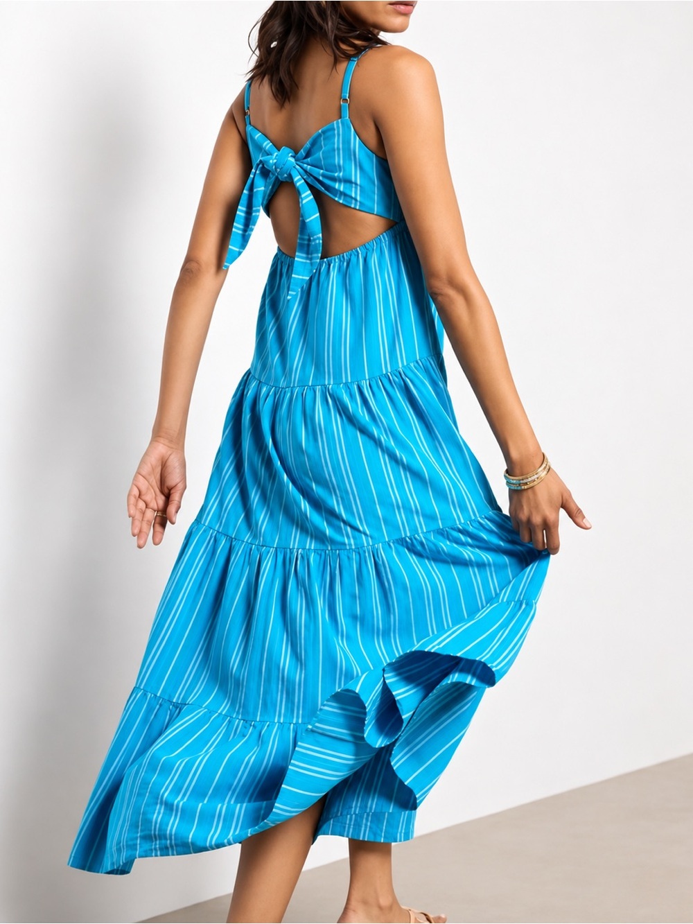 Xirena NWT Hazel Maxi Dress Castaway Blue Boho Preppy Vacay Cut Out Womens XL